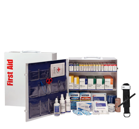 100 Person ANSI B 3 Shelf First Aid Cabinet, ANSI 2021 Compliant